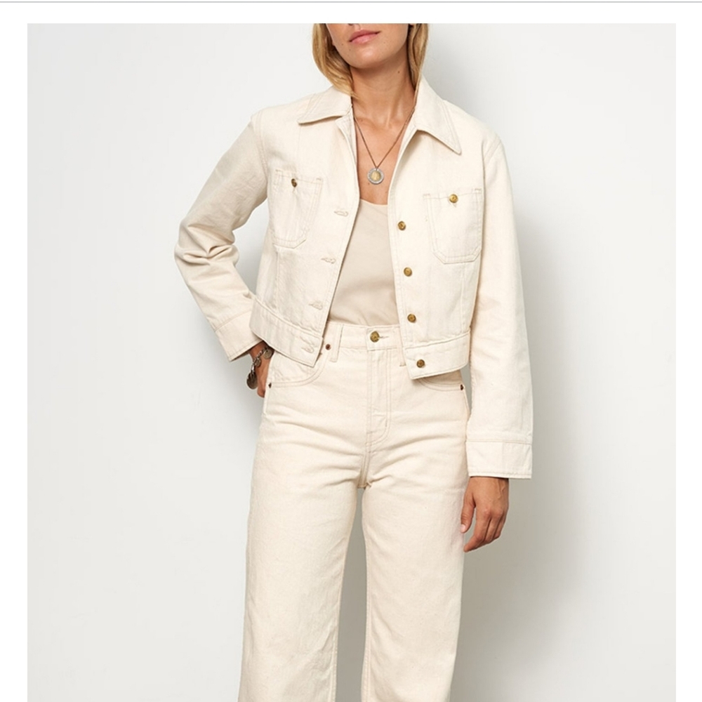 B Sides Clair Cropped Denim Jacket M